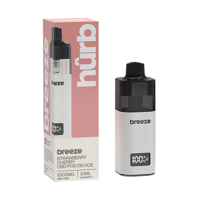 Hûrb Breeze CBD Pod Device CBD+CBG 1000mg 10ml - Strawberry Cherry