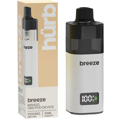 Hûrb Breeze CBD Pod Device CBD+CBG 1000mg 10ml - Mango