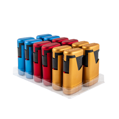 Zengaz Zl-9 Metallic Icy Twin Jet Lighters (12 Pack)