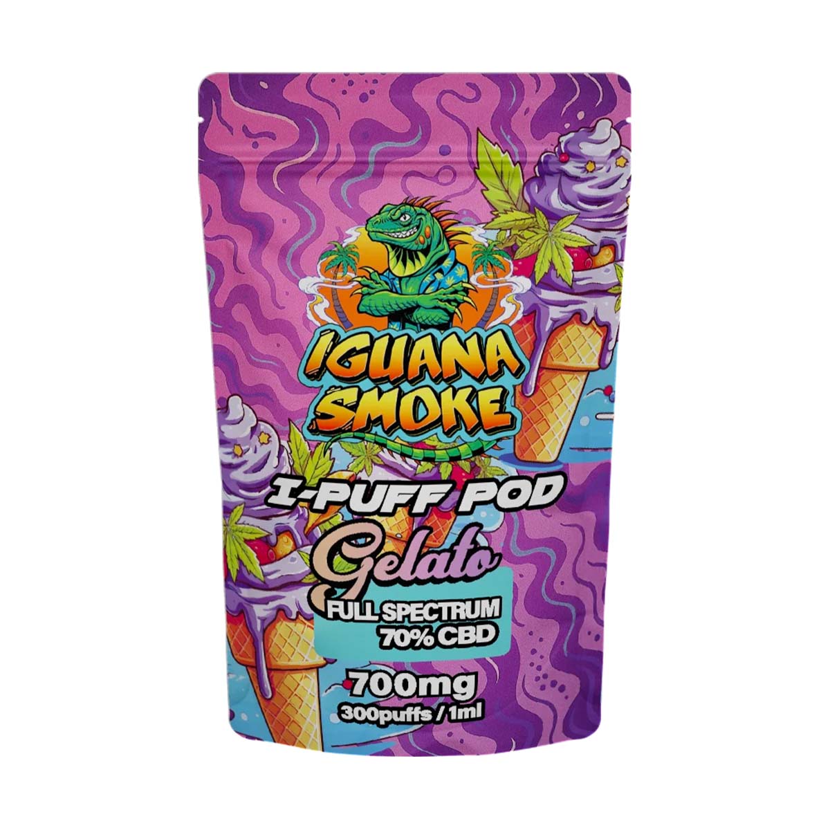 Iguana Smoke I-Puff Replacement Pod: Gelato - 700mg (Single Piece)