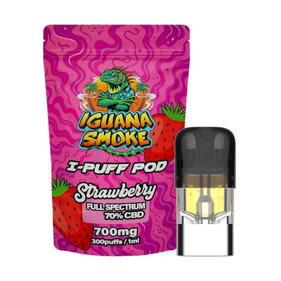 Iguana Smoke I-Puff Replacement Pod: Strawberry - 700mg (Single Piece)