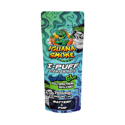 Iguana Smoke I-Puff Starter Pack CBD Vape Kit: Gorilla Glue - 700mg (Single Piece)