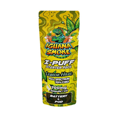 Iguana Smoke I-Puff Starter Pack CBD Vape Kit: Lemon Haze - 700mg (Single Piece)