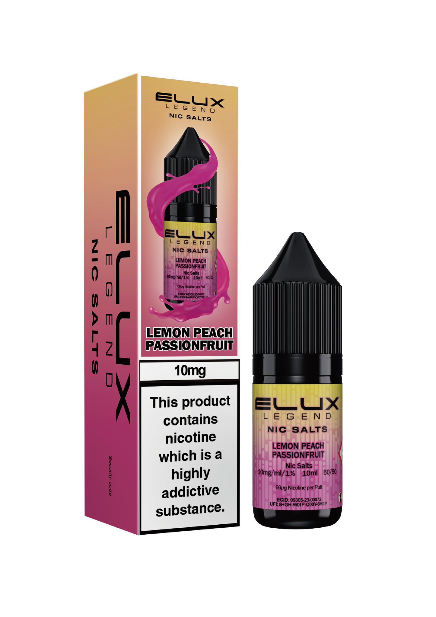 Elux Legend Nic Salts: Lemon Peach Passion - 10mg (10 Pack)