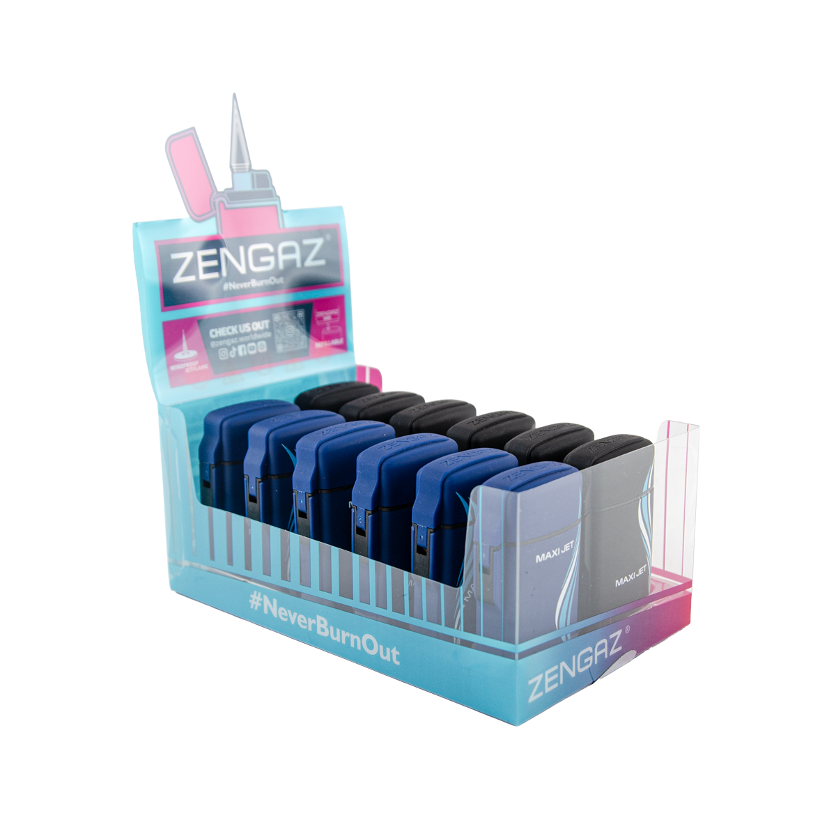 Zengaz Zl-10 Rubberized Maxi Jet Lighters (12 Pack)