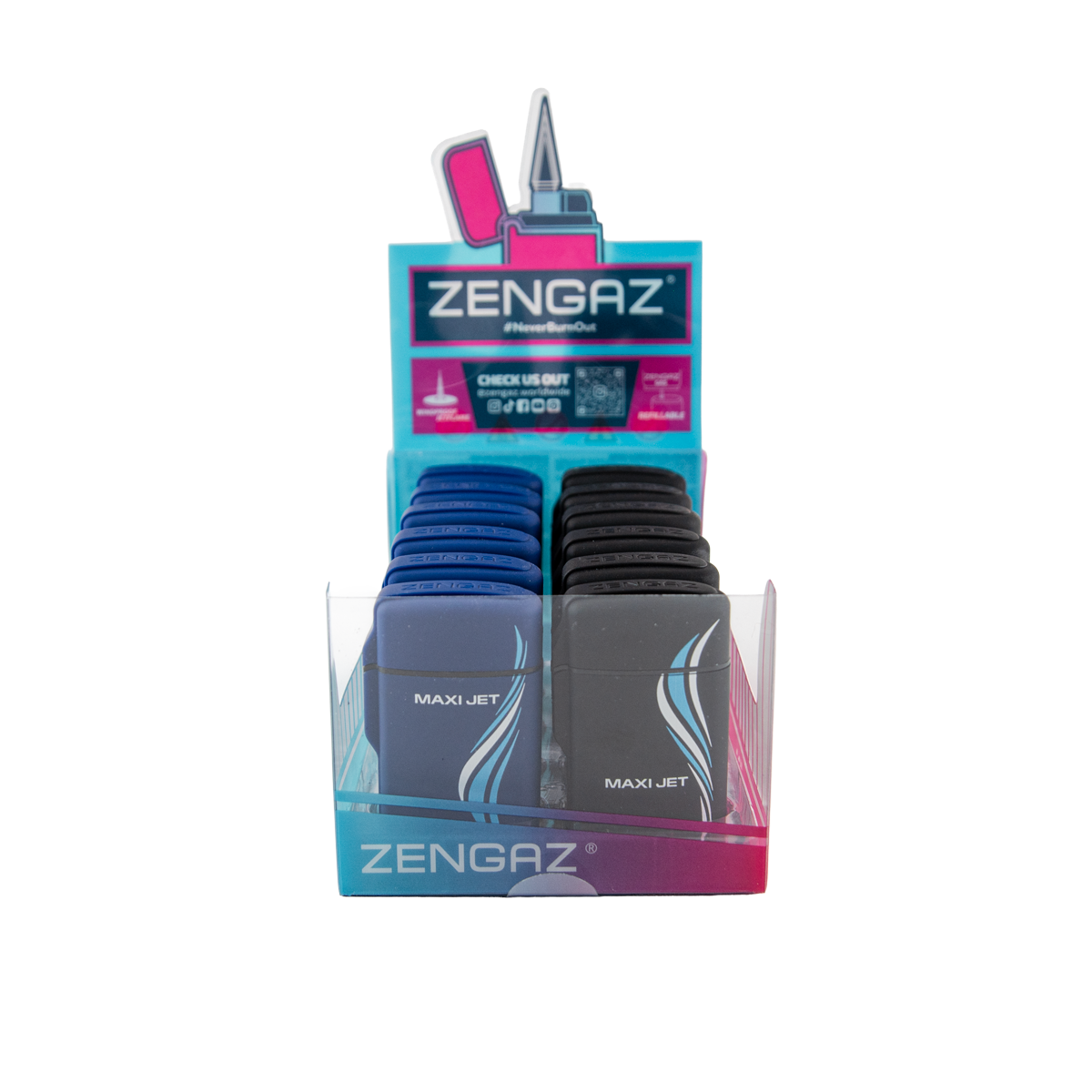 Zengaz Zl-10 Rubberized Maxi Jet Lighters (12 Pack)