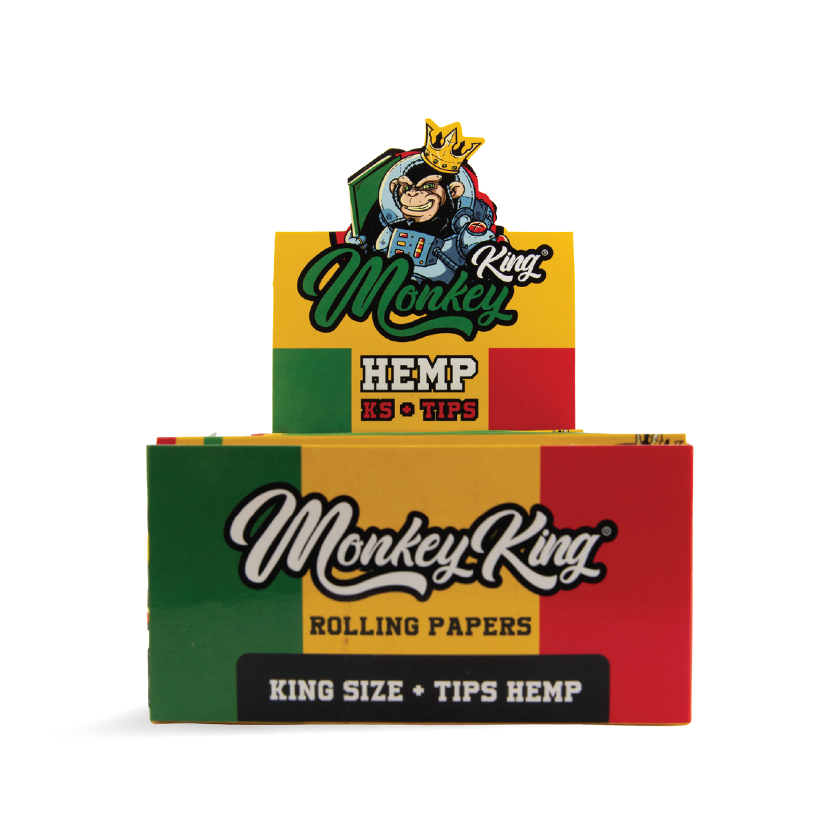 Monkey King Rolling Papers & Tips: Hemp - King Size (24 Pack)