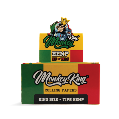 Monkey King Rolling Papers & Tips: Hemp - King Size (24 Pack)