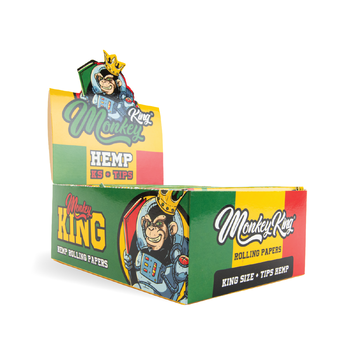 Monkey King Rolling Papers & Tips: Hemp - King Size (24 Pack)