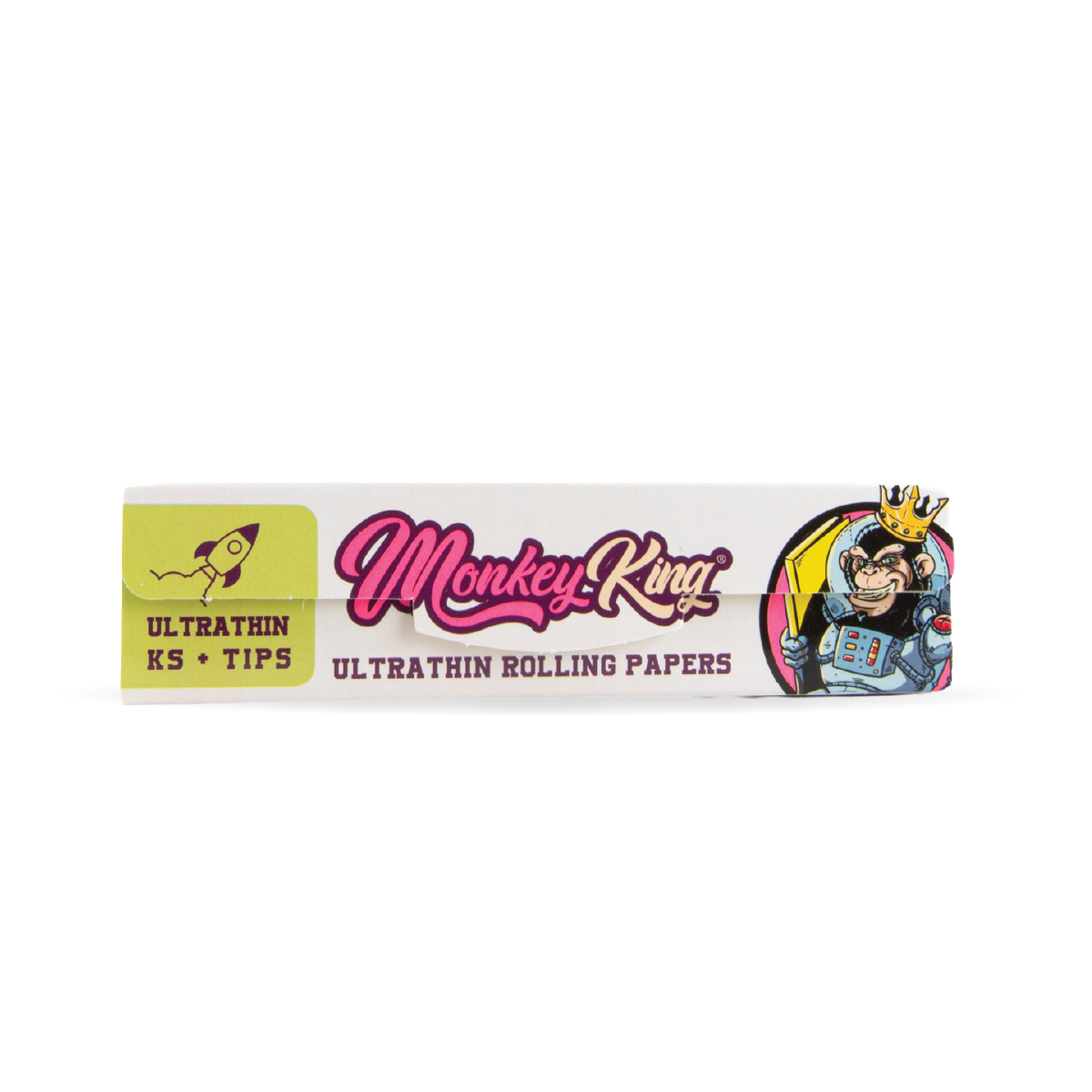 Monkey King Rolling Papers & Tips: White Ultra Thin - King Size (24 Pack)