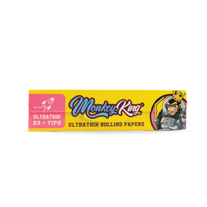 Monkey King Rolling Papers & Tips: White Ultra Thin - King Size (24 Pack)