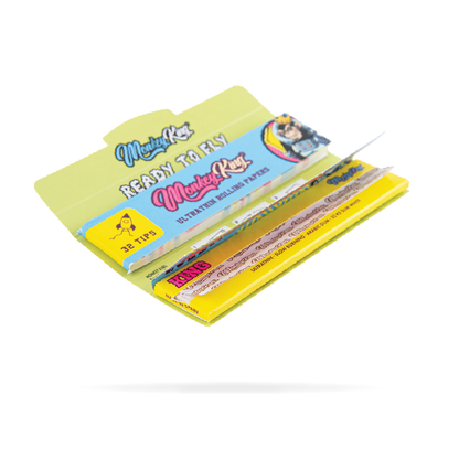 Monkey King Rolling Papers & Tips: White Ultra Thin - King Size (24 Pack)