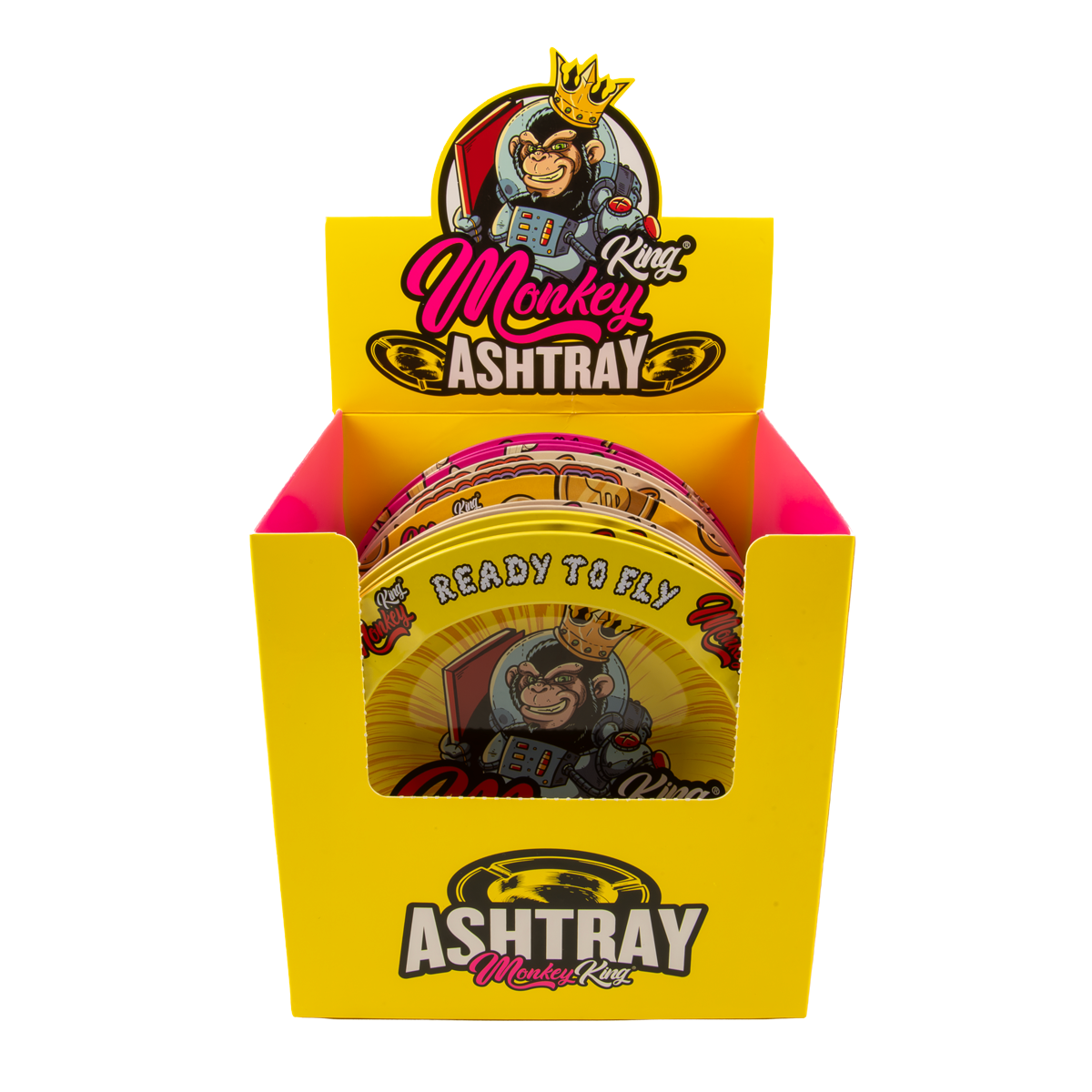 Monkey King Assorted Metal Ashtrays - (15 Pack)