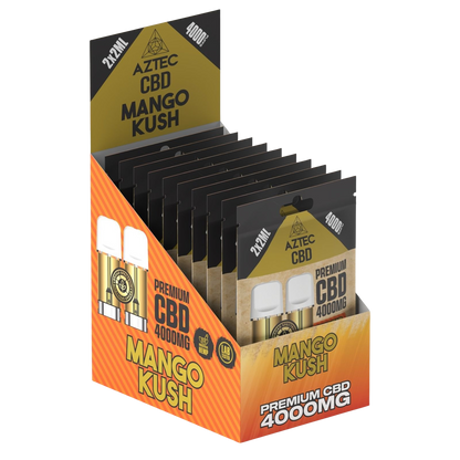 Aztec CBD Premium CBD Pods 4000mg 2x2ml - Mango Kush
