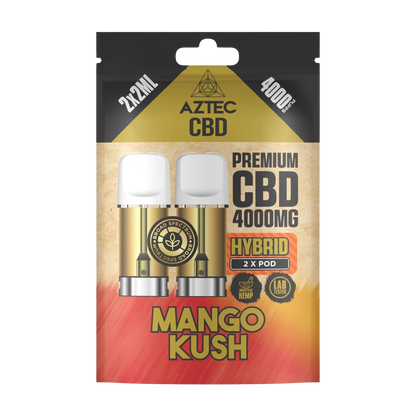 Aztec CBD Premium CBD Pods 4000mg 2x2ml - Mango Kush
