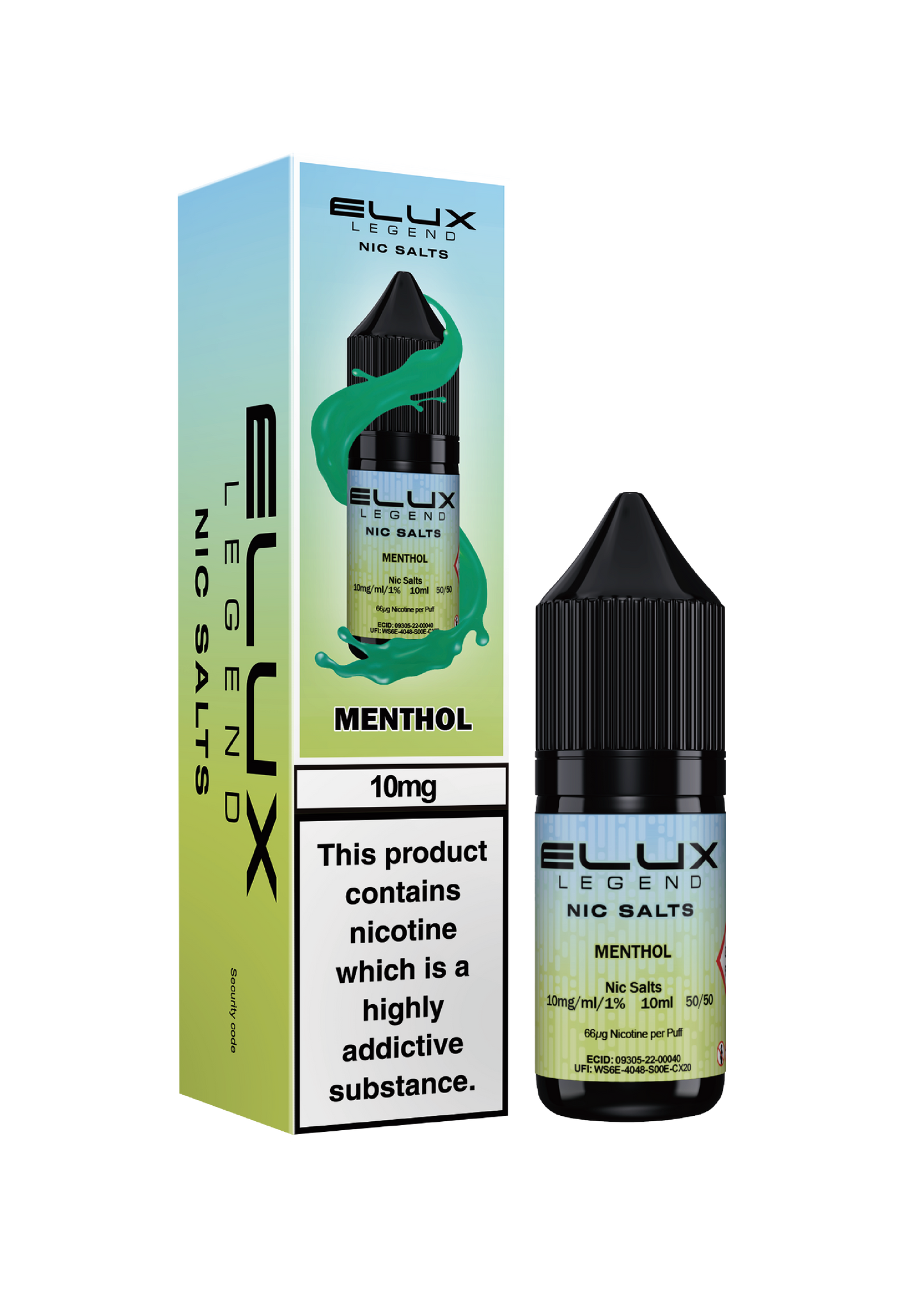 Elux Legend Nic Salts: Menthol - 10mg (10 Pack)