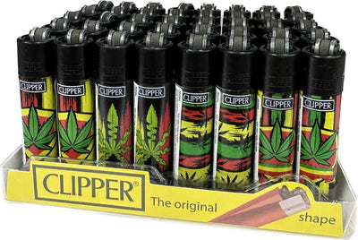 Clipper Mini Lighters - Reggae Leaf Design (40 pcs)