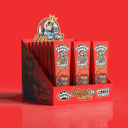 Monkey King: King Size Flavor Burst Cones (24 Pack) - Cherry