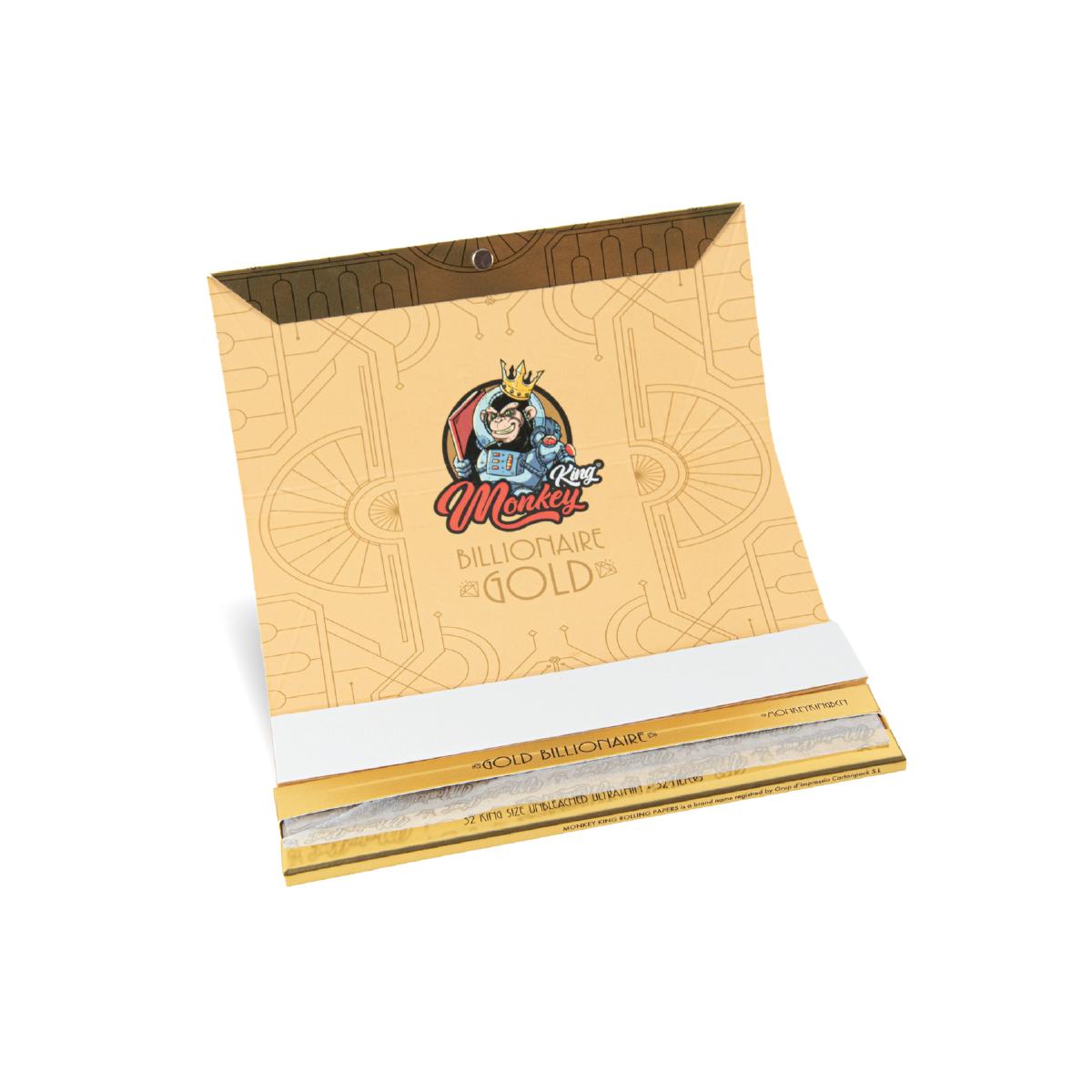 Monkey King Rolling Papers & Tips: Billionaire Gold XL - Extra Long (24 Pack)