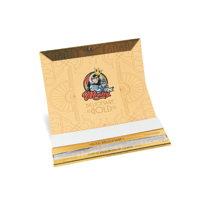 Monkey King Rolling Papers & Tips: Billionaire Gold XL - Extra Long (24 Pack)
