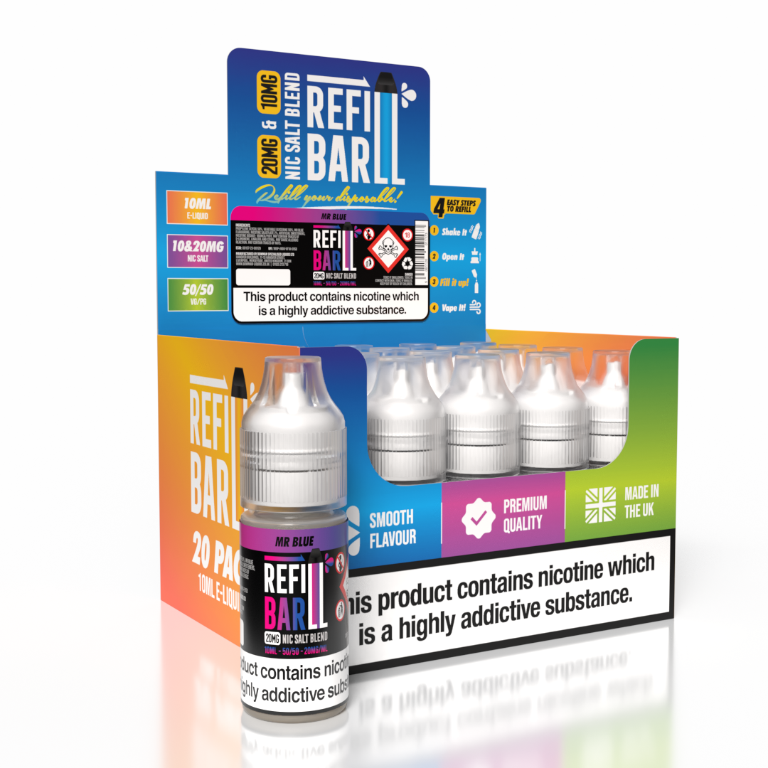 Refill Bar Salts Mr Blue 10ml 50vg - (Pack Of 20)