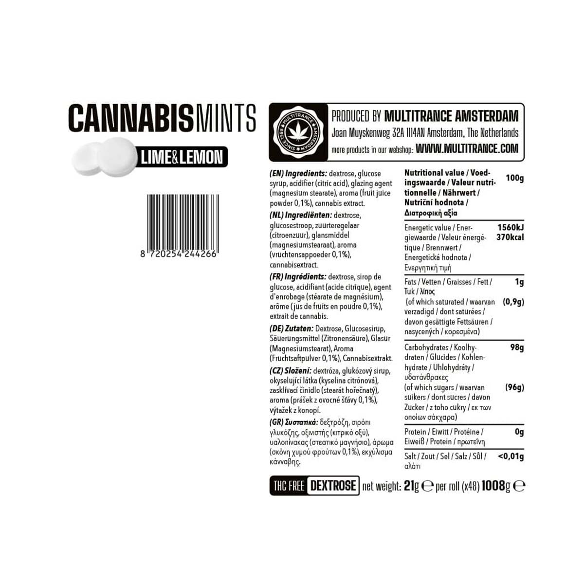 Multitrance Cannabis Mints: Lemon Lime (48 Pack)
