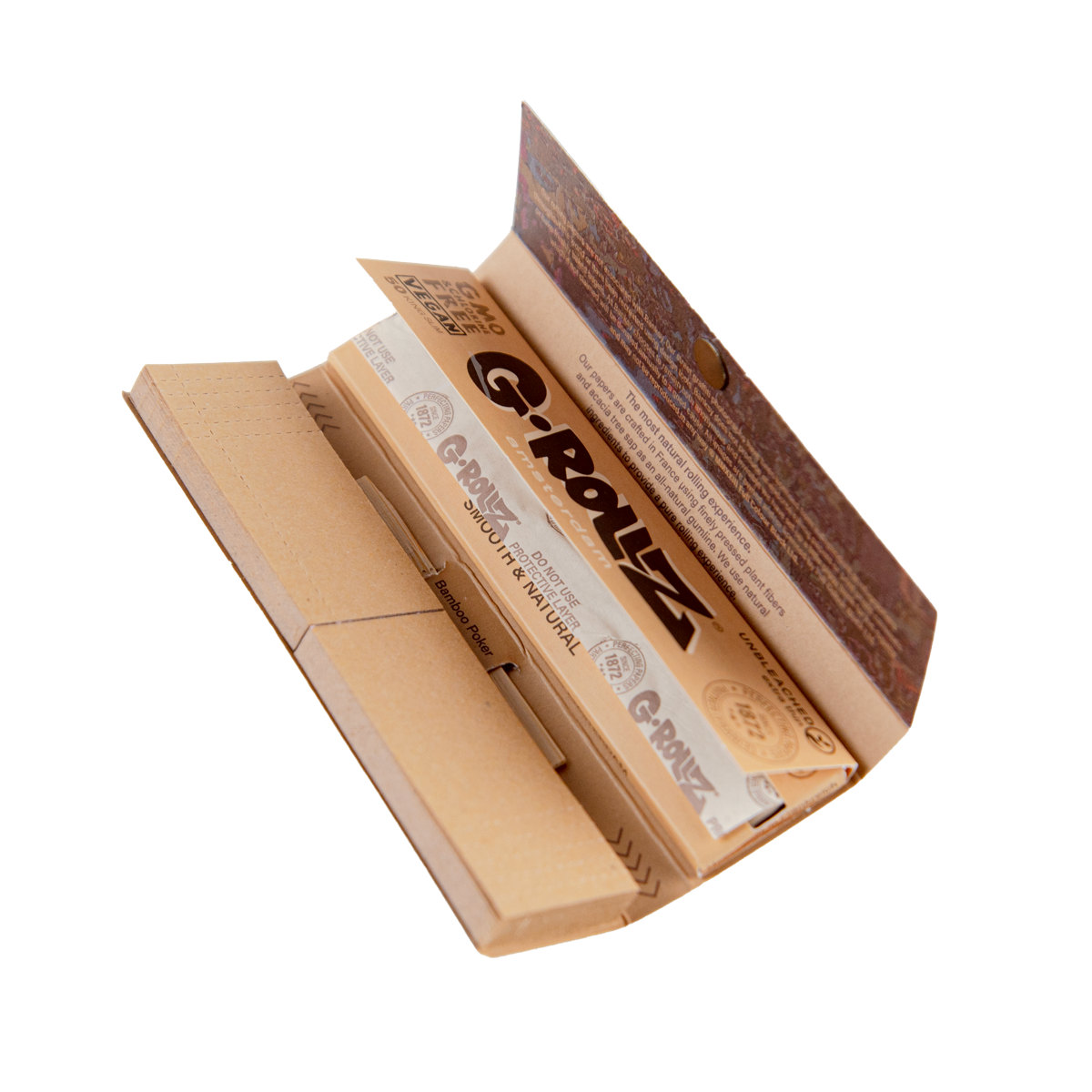 G-Rollz Rolling Papers, Tips & Poker: Unbleached Extra Thin - King Size (24 Pack)