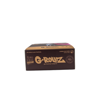 G-Rollz Rolling Papers, Tips & Poker: Unbleached Extra Thin - King Size (24 Pack)
