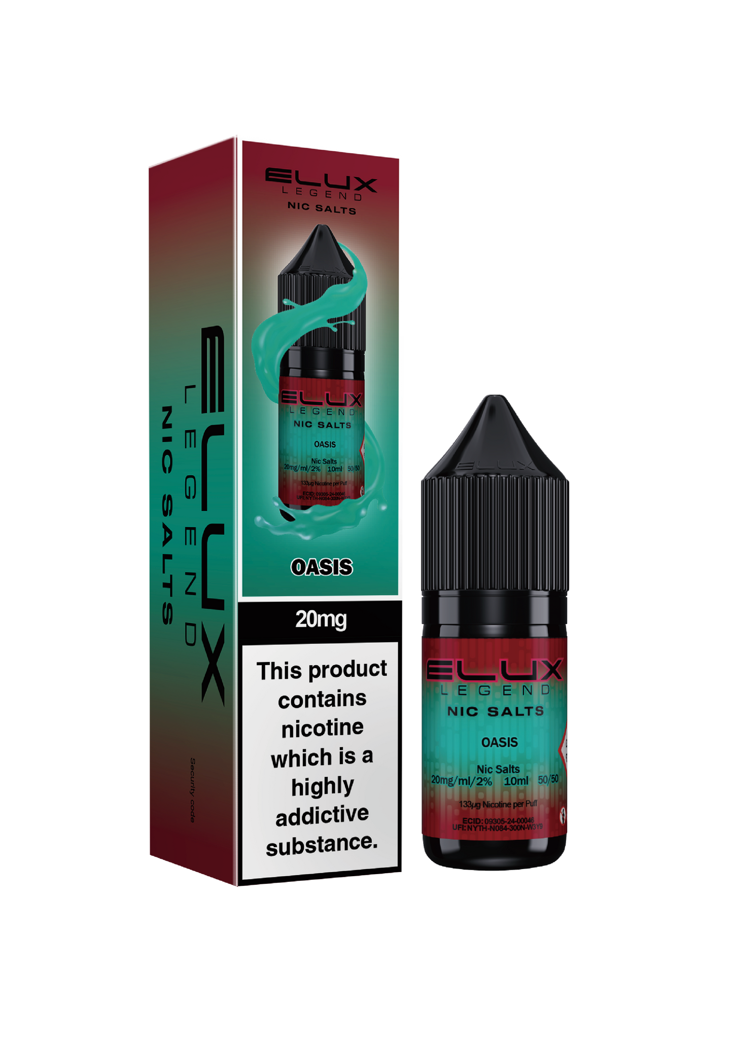 Elux Legend Nic Salts: Oasis - 10mg (10 Pack)