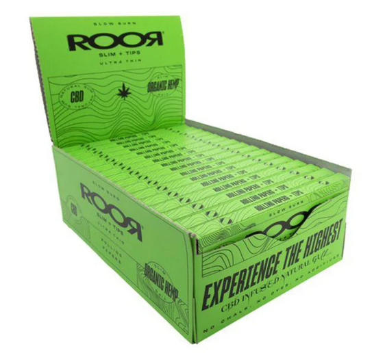 ROOR CBD Infused Ultra Thin King Size Rolling Papers & Tips - Organic