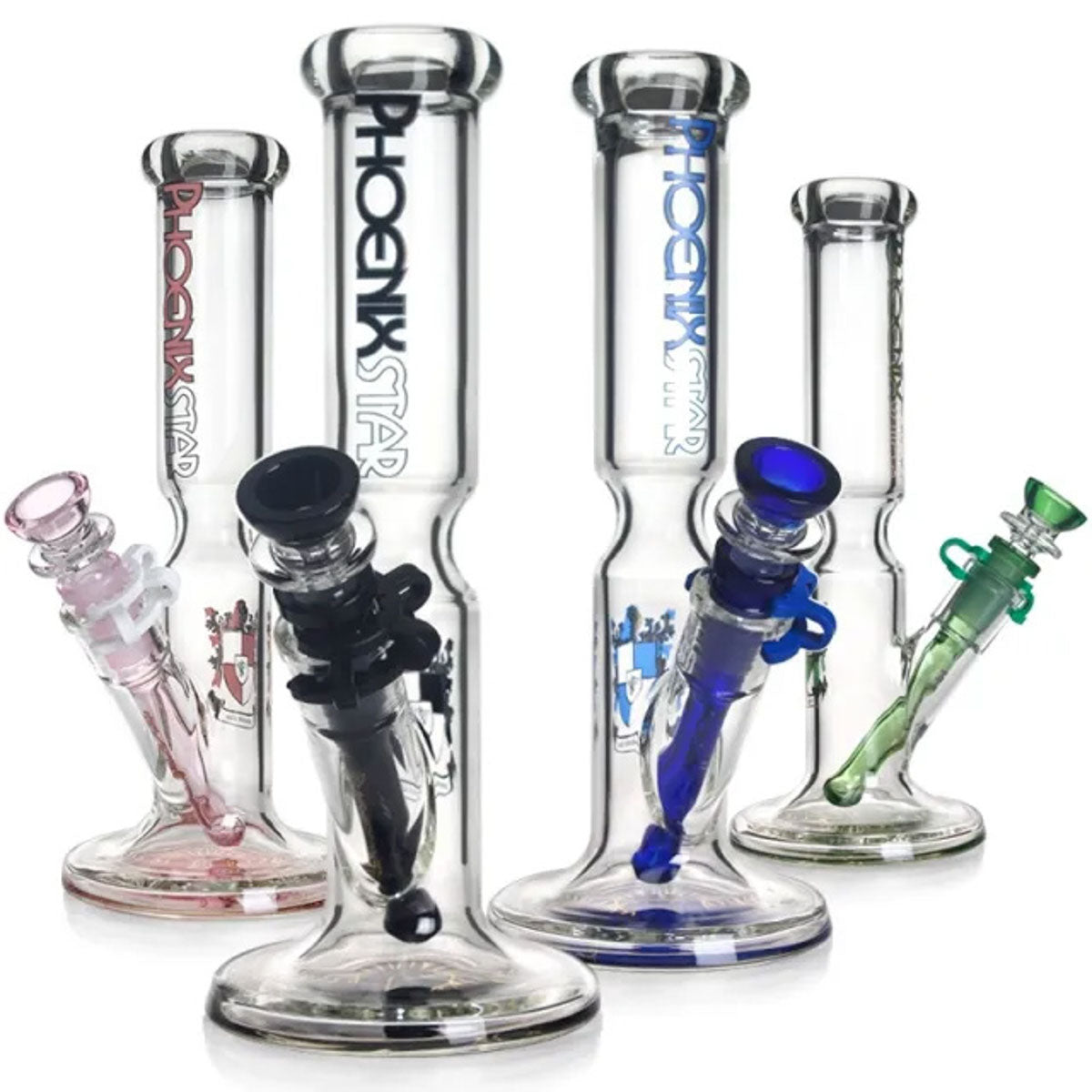 Phoenix Star: 10" Wide Base Straight Glass Bong - (PHX02)