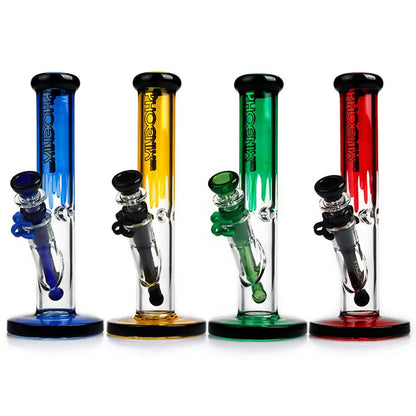 Phoenix Star: 10" Colourful Straight Glass Bong (PHX116)