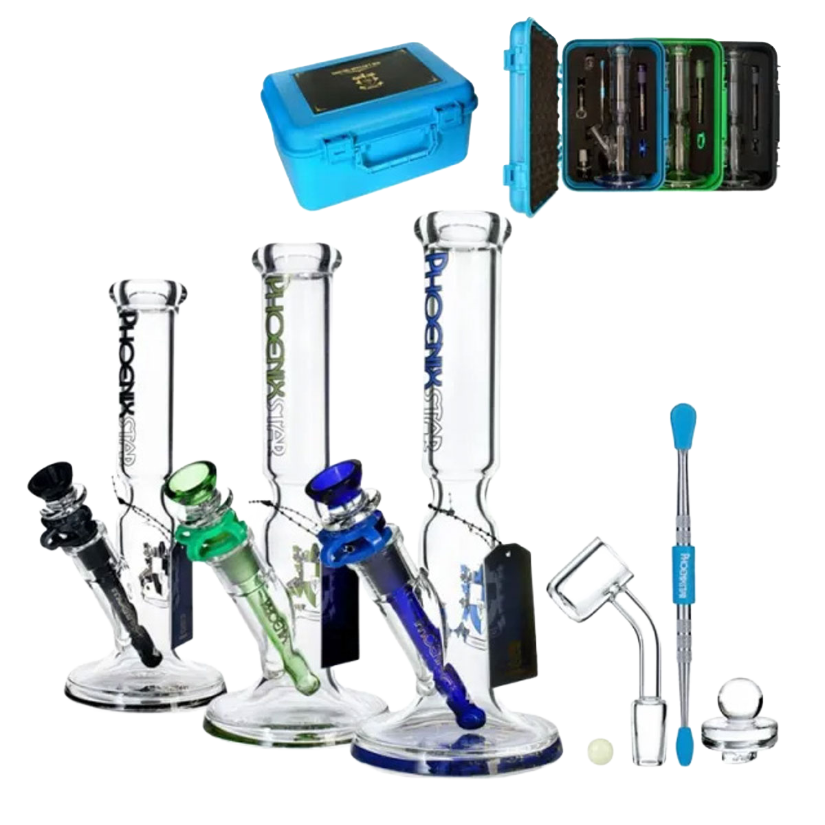 Phoenix Star: Dual Use Travel Flat Base Bong And Banger Kit