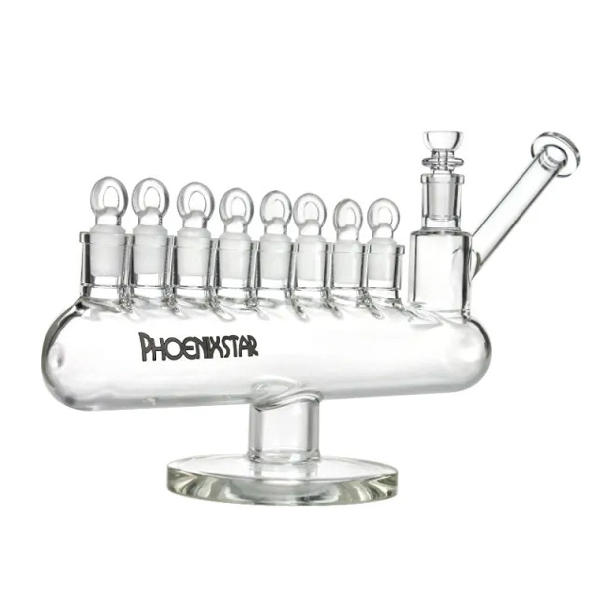 Phoenix Star: Menorah Clear 8 x 14mm Joint Glass Dry Pipe