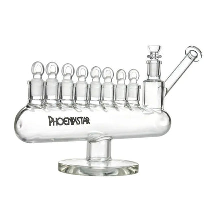 Phoenix Star: Menorah Clear 8 x 14mm Joint Glass Dry Pipe (PHX852)
