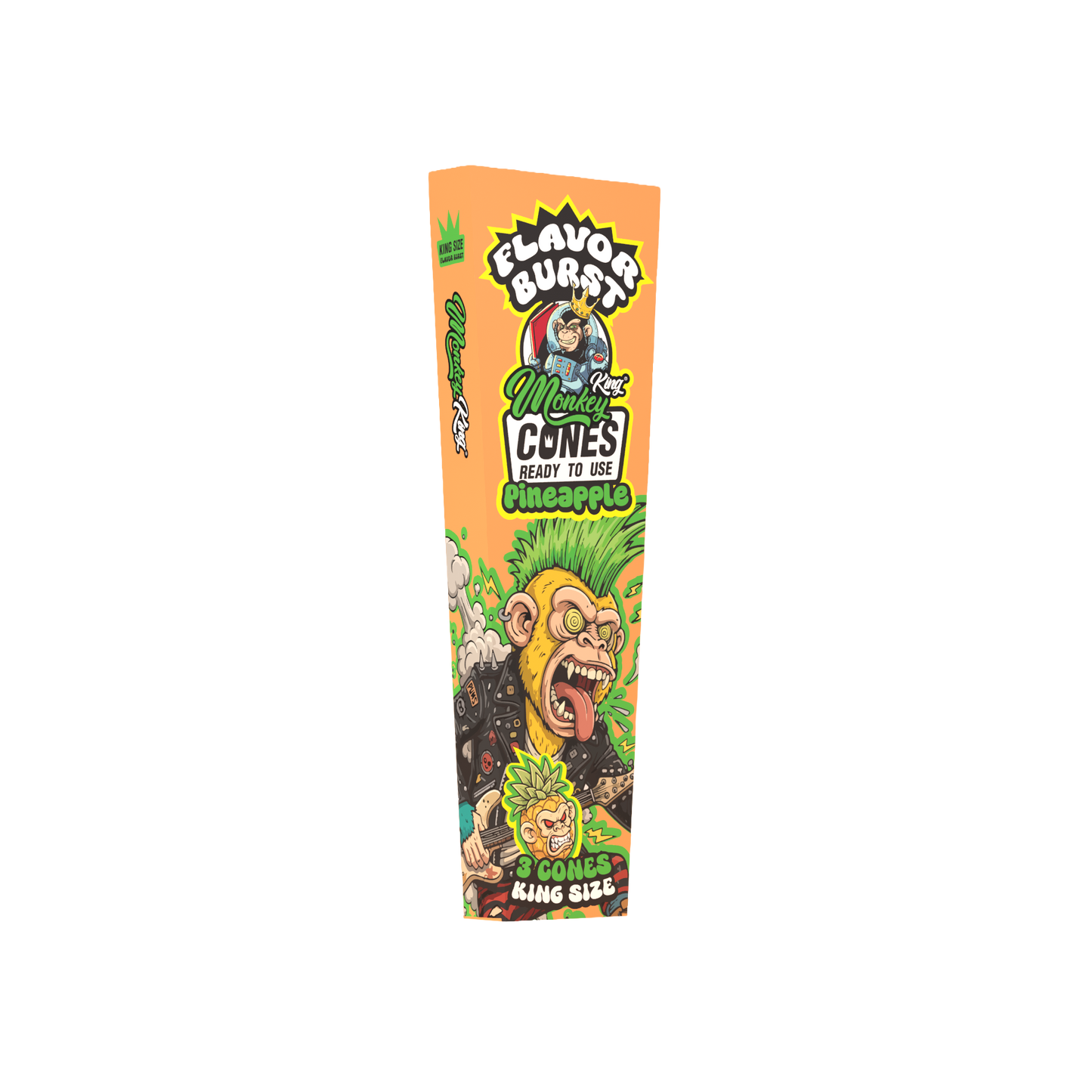 Monkey King: King Size Flavor Burst Cones (24 Pack) - Pineapple