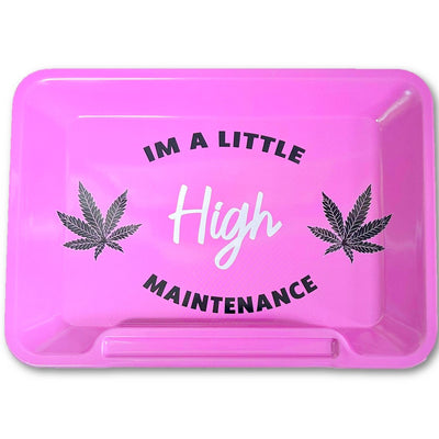 Wise Skies 'High Maintenance' Pink Small Rolling Tray