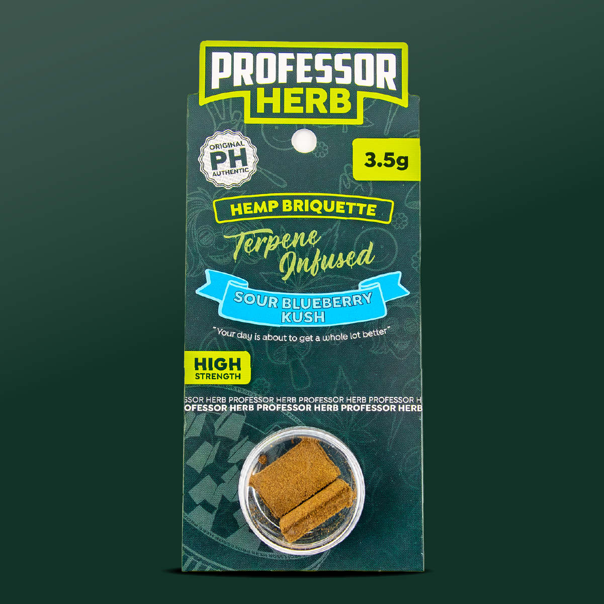 Professor Herb Hemp Briquette Hash 3.5g Sour Blueberry Kush