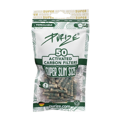PURIZE® Organic Super Slim Size Activated Carbon Filter Tips (50 pcs)