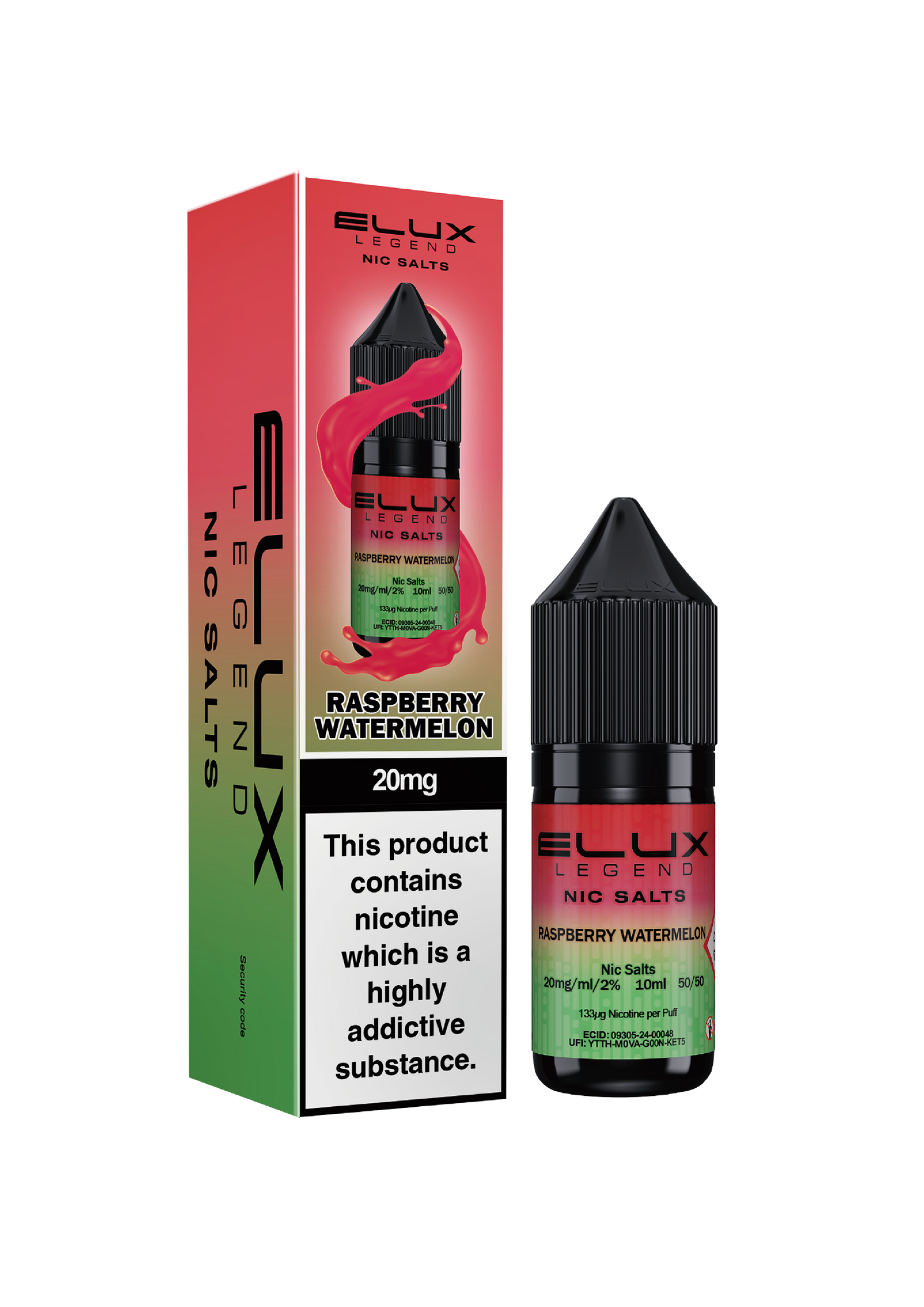 Elux Legend Nic Salts: Raspberry Watermelon - 10mg (10 Pack)