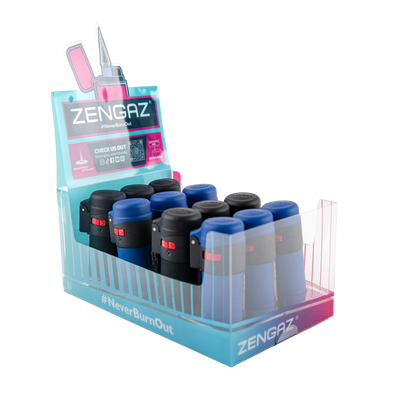 Zengaz Zl-1 Rubberized Flame Jet Lighters (12 Pack)