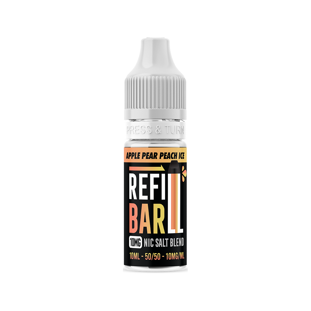 Refill Bar Salts Apple Peach Pear Ice 10ml 50vg - (Pack Of 10)