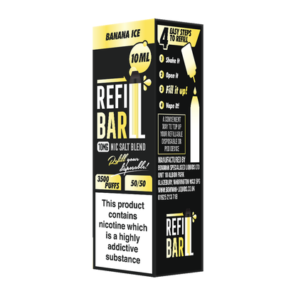 Refill Bar Salts Banana Ice 10ml 50vg - (Pack Of 10)