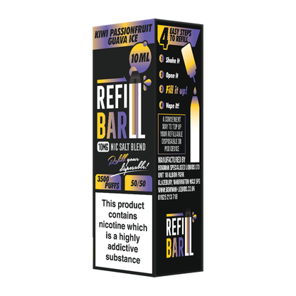 Refill Bar Salts Kiwi Passionfruit Guava Ice 10ml 50vg - (Pack Of 10)