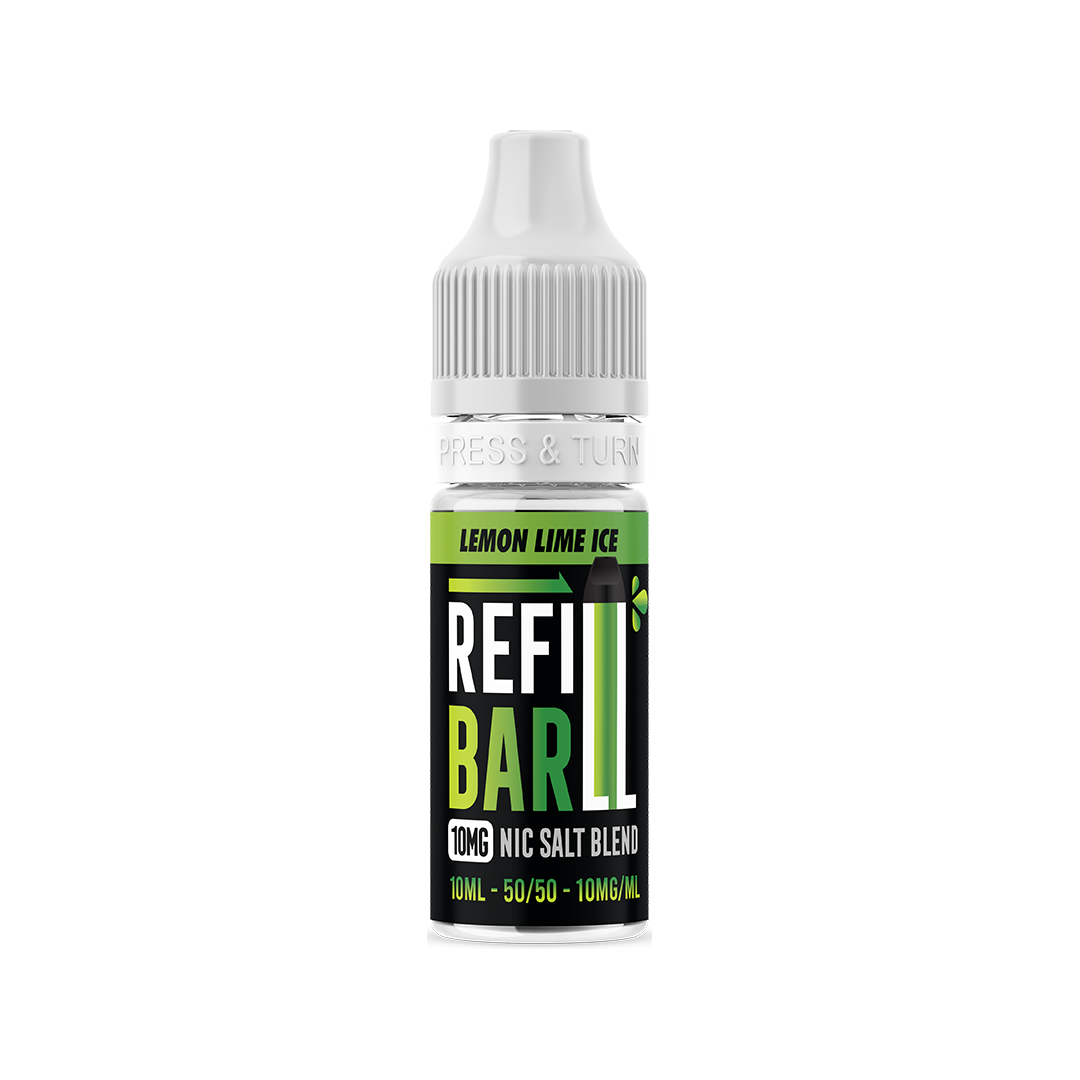 Refill Bar Lemon Lime Ice vape juice bottle on a white background