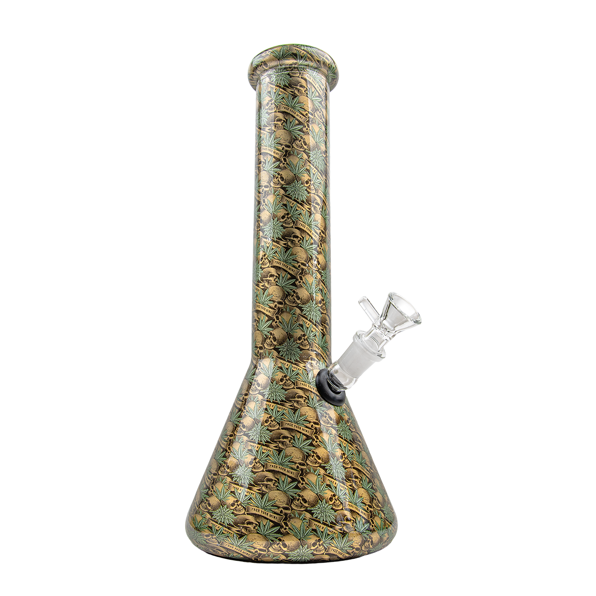 Sparkys 12 Inch Skull Design Glass Beaker Bong