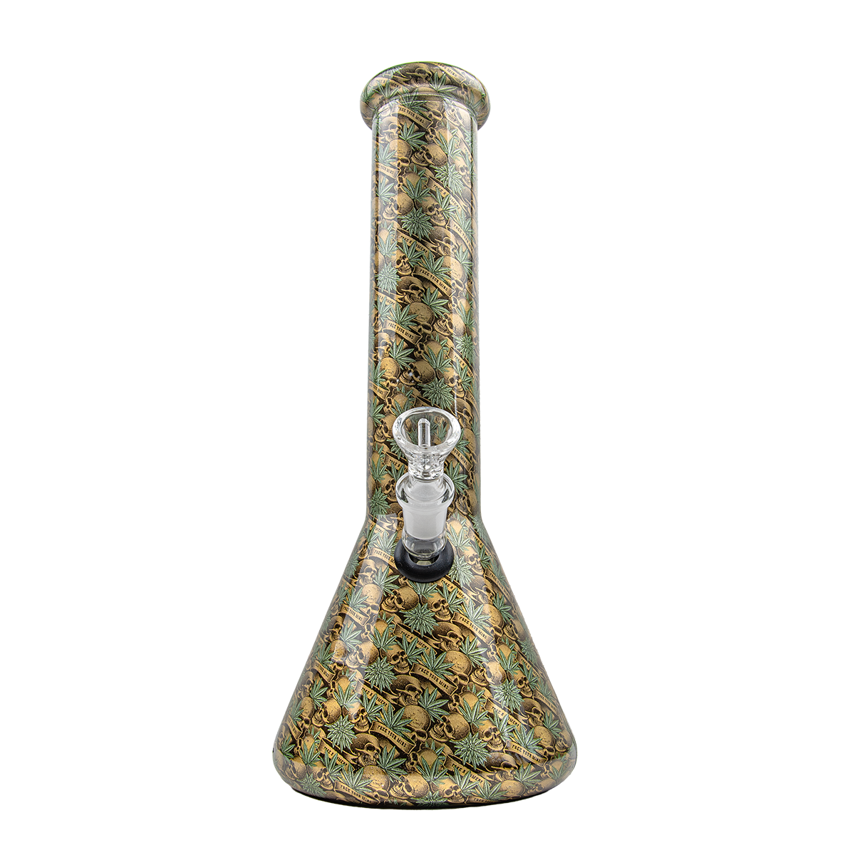 Sparkys 12 Inch Skull Design Glass Beaker Bong