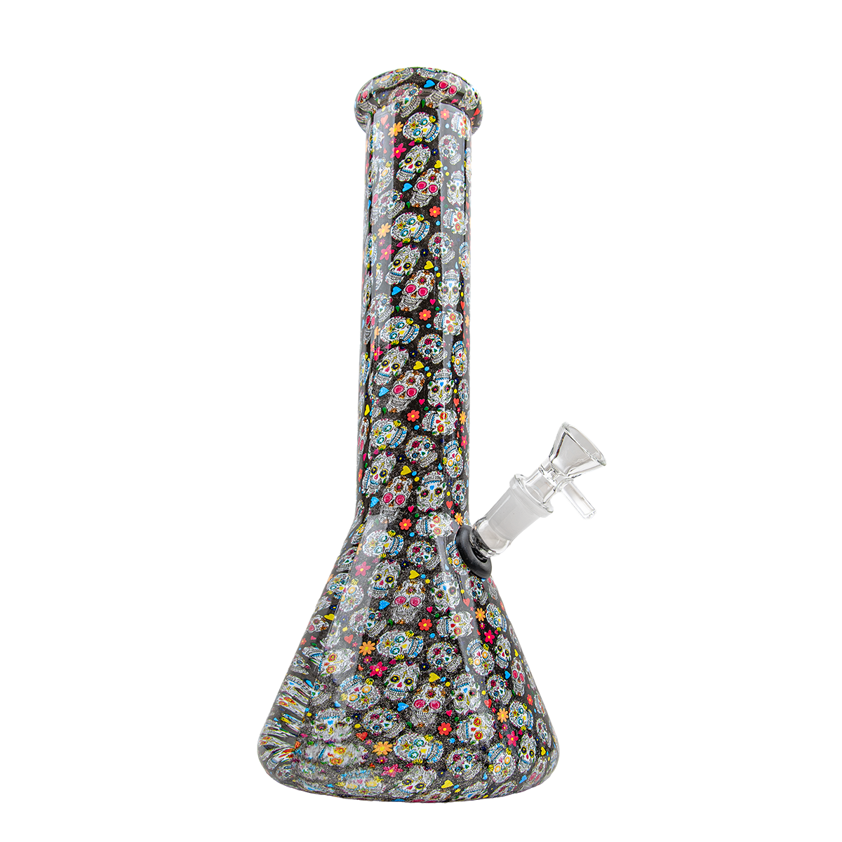 Sparkys 12 Inch Skull Design Glass Beaker Bong