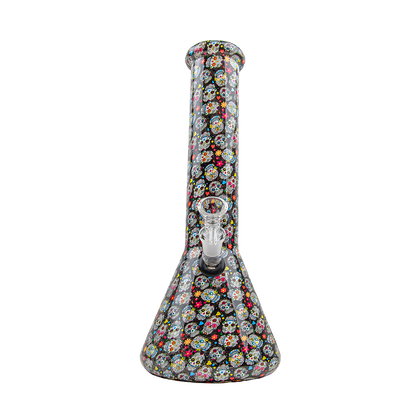 Sparkys 12 Inch Skull Design Glass Beaker Bong