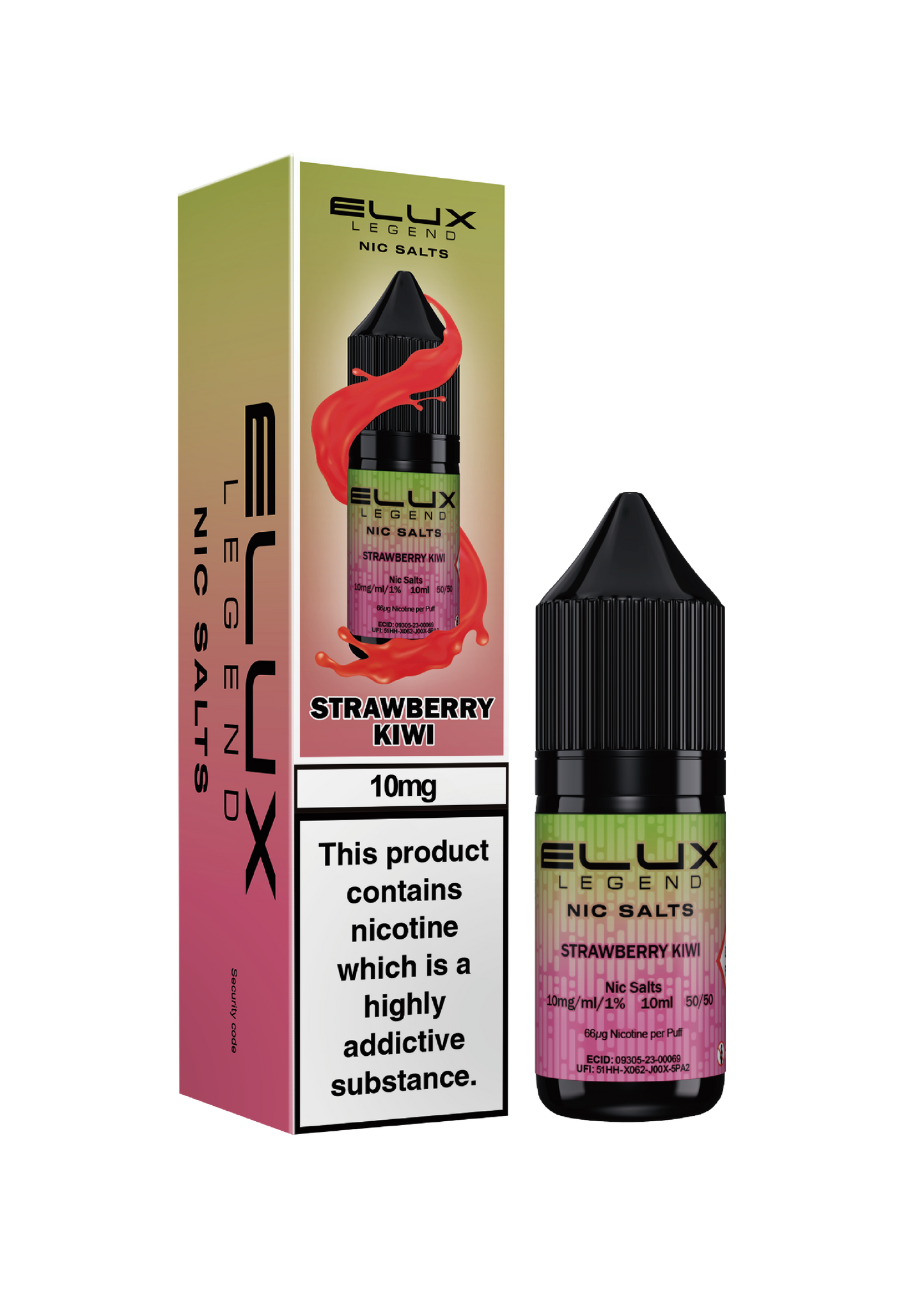 Elux Legend Nic Salts: Strawberry Kiwi - 10mg (10 Pack)